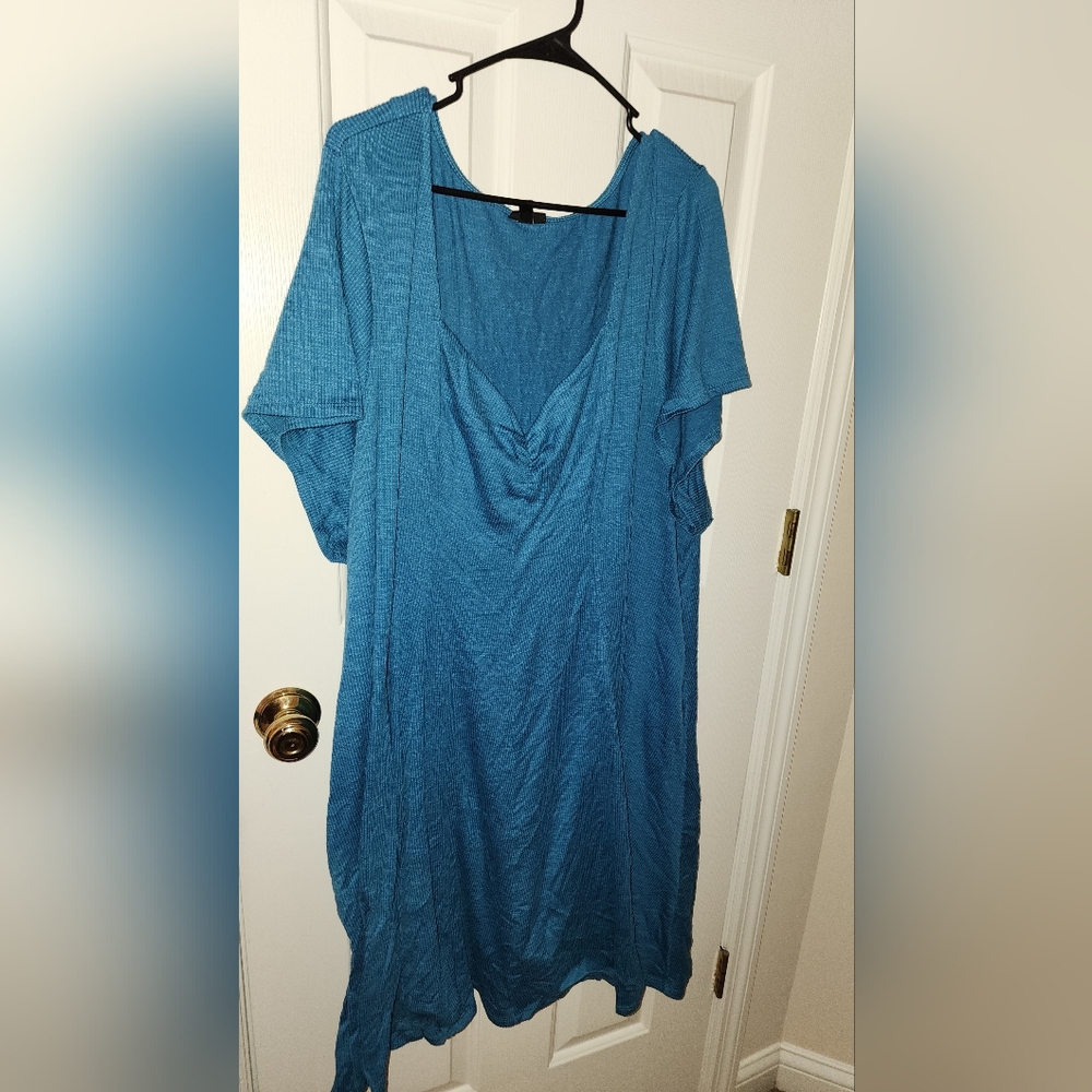 Mini Slub Rib Fluted Dress - Picture 2 of 3